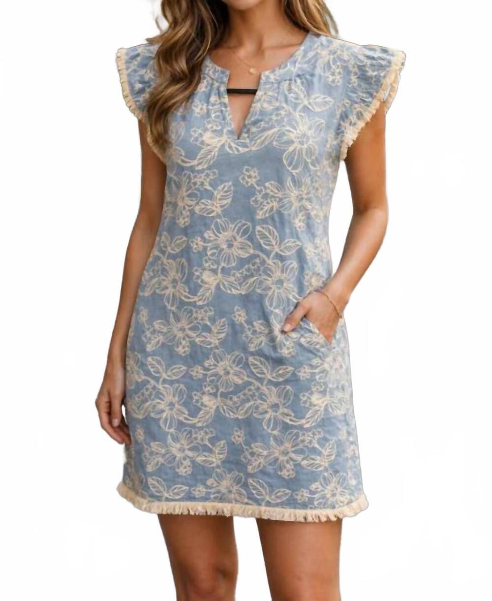 NEW VOY women's embroidery dress in slate